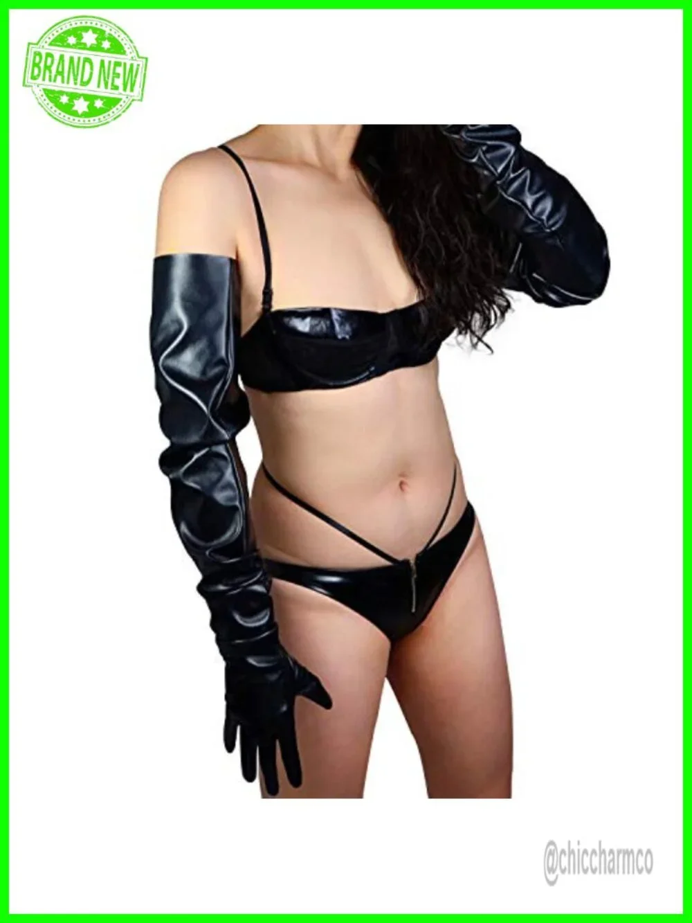Faux Leather Oversized 35-Inch Shoulder Length Opera Gloves